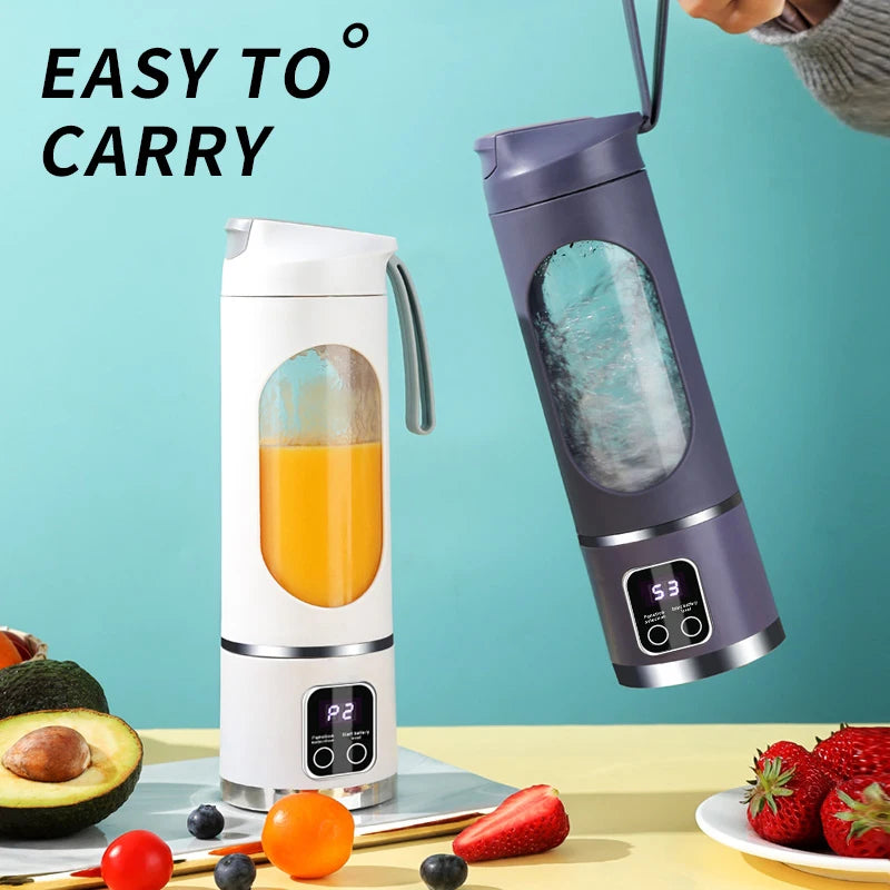 450ml Portable Fruit Juicer, 8 Blades, USB Rechargeable, Ice Crusher