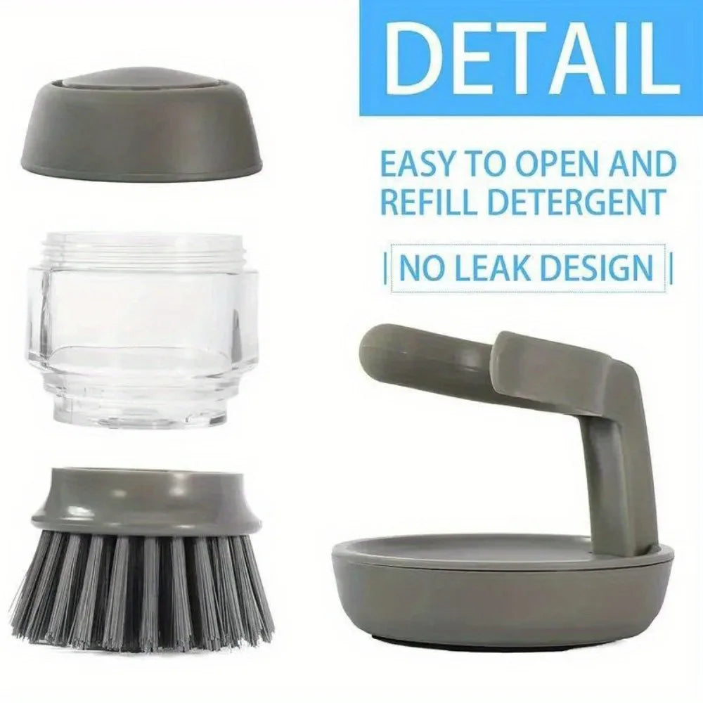 Dishwashing Brush with Soap Dispenser & Holder