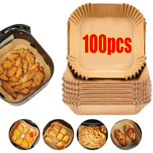 50/100pcs Non-Stick Air Fryer Liners & Baking Papers