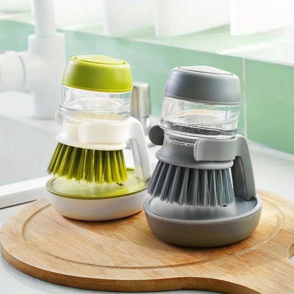 Dishwashing Brush with Soap Dispenser & Holder