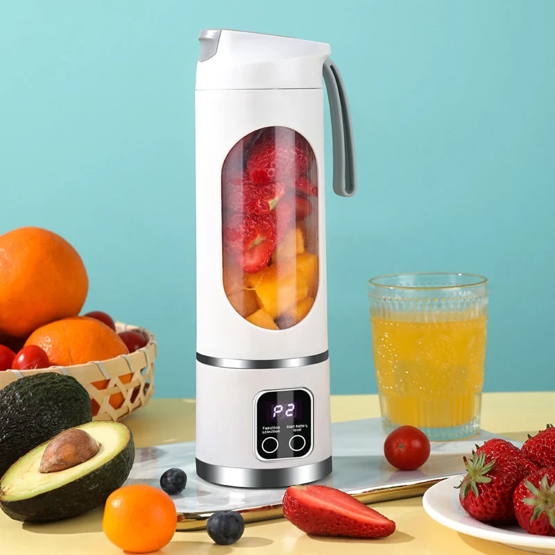 450ml Portable Fruit Juicer, 8 Blades, USB Rechargeable, Ice Crusher