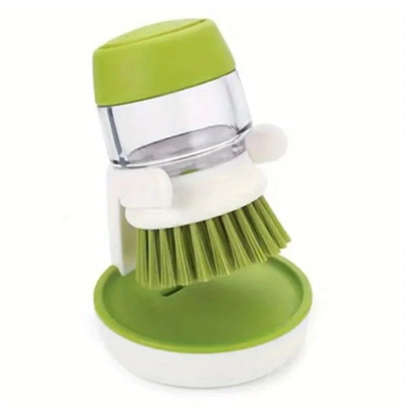 Dishwashing Brush with Soap Dispenser & Holder