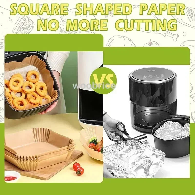 50/100pcs Non-Stick Air Fryer Liners & Baking Papers