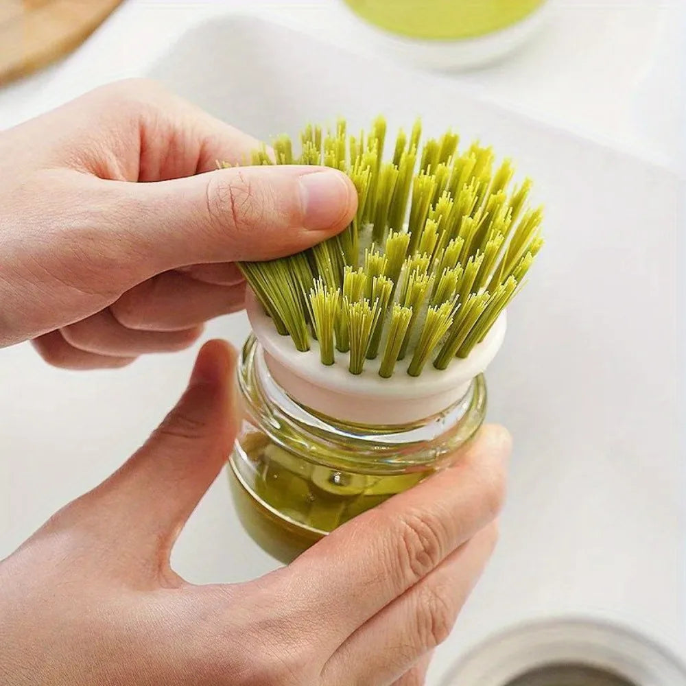 Dishwashing Brush with Soap Dispenser & Holder